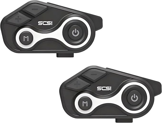 Motorcycle Bluetooth Helmet Intercom Headset, 2 Riders 1000M Communication, IP67 Waterproof, Hands-Free Calling, Stereo Music, GPS Navigation, Dual Microphones, 1 Pack