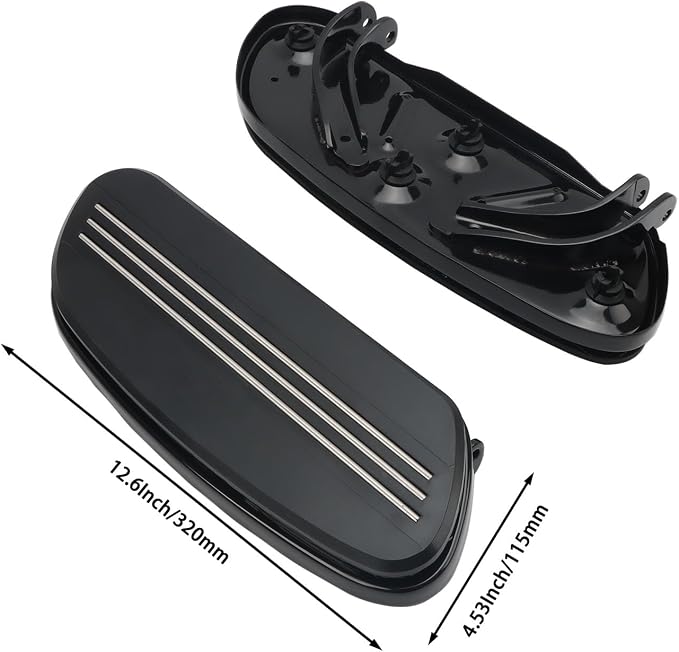 Streamliner Rider Driver Footboards Compatible with Harley Touring Road King, Street Glide, Electra Glide，Road Glide 1986-2024, Softail 1986-2017, FLD 2012-2016 Black