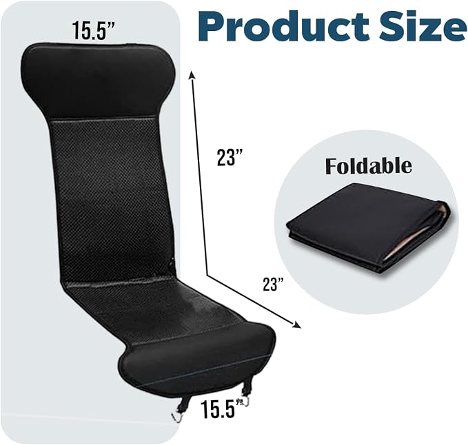 ZONETECH Car Seat Cover, Black Leather Seat Covers for Cars, Comfortable Amazon Car Seat Covers Full Back Support Promote Blood Circulation Relieve Fatigue 2 Car Seat Cushions Intergrated