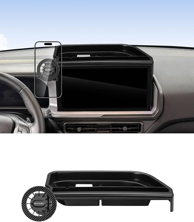 SKYLOTEC Dash Tray with Phone Holder for 2025 Ford Bronco Sport Dash Console Organizer 13.2-Inch Screen, Automobile Cradles Magnetic Phone Mount for MagSafe, Magnets Cell Phone Base Dashboard Storage
