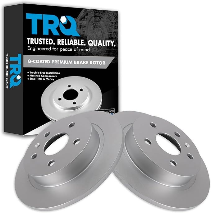 TRQ Rear Brake Rotor Set G Coated Solid Compatible with 2012-2016 Buick LaCrosse 2011-2017 Regal 2013-2015 Chevrolet Malibu 2016 Malibu Limited