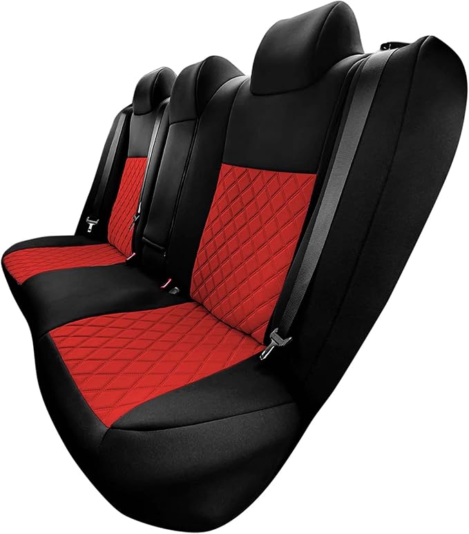 FH Group Custom Fit Seat Covers Specifically Made for 2012 - 2017 Toyota Camry LE | SE | XSE | XLE - Ultraflex Neoprene Waterproof Car Seat Cover, Rear Set Red