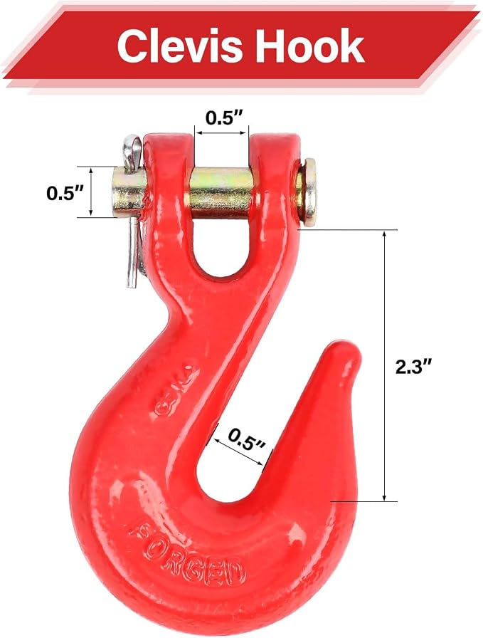 3/8" G80(4-Pack Chain Hooks+10 Ft Binder Chain)