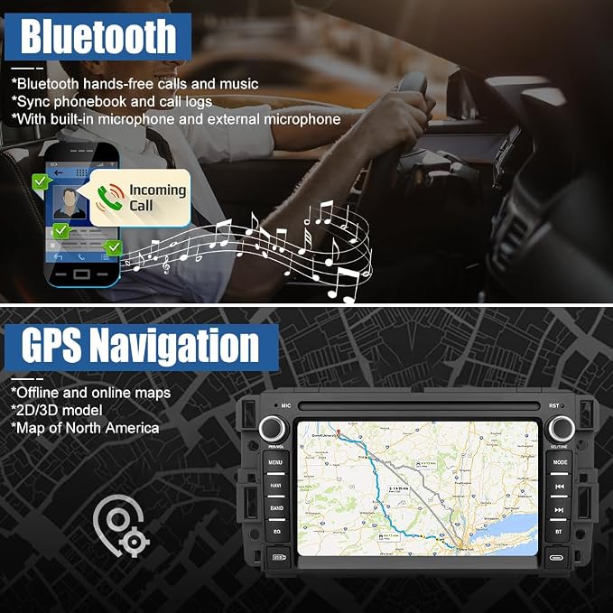 AWESAFE Car Stereo for Chevy Silverado Suburban Avalanche Impala Tahoe GMC Acadia 2007-2013, Android 13 Silverado Radio with CarPlay Android Auto Touch Screen with Backup Camera