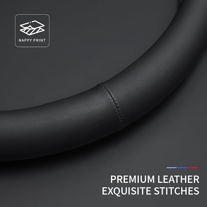 Leather Steering Wheel Cover Compatible with Mercedes Benz GLC 300 C300 GLE 350 450 GLA 250 GLB 250 E350 GLA GLB GLC GLK GLS CLA CLS A B C E S Class Sprinter Car Accessories, Black 2026