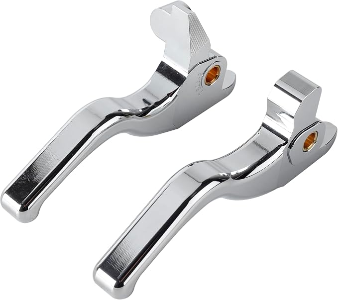 3 Finger 5.9" CNC Shorty Hand Control Lever Kit Brake Clutch Levers Fit for Harley Touring Electra Glide, Road Street Glide, Road King, Tri Glide CVO/SE 2017-2020(Chrome)