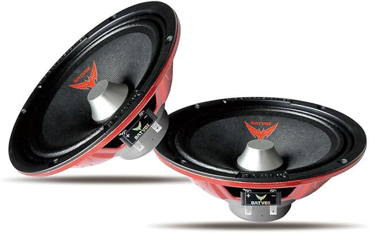 MX65S3 Loudspeaker 6.5 Inch Midrange 400 Watts 4 Ohms Silvery Bullet, Premium Quality Audio Door Speakers for Car or Truck Stereo Sound System, Black (2 Speaker)