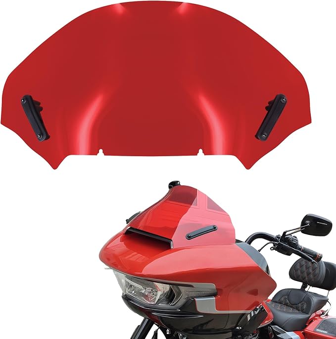 Motorcycle Windshield Windscreen Wind Splitter Fit for Harley Road Glide FLTRXSE 2023-later FLTRX FLTRXSTSE 2024-later for Dual Headlights (Red)
