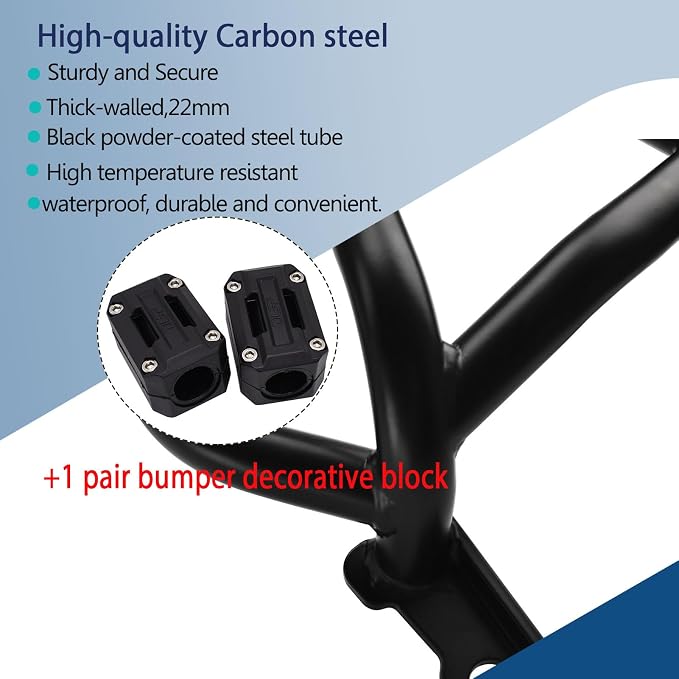 Black Engine Highway Crash Bar Guard Stunt Cage Protector Frame Bumper Falling Protection compatible for Ho&n&da CB650R CB 650R CB 650 R Accessories 2019 2020 2021 2022 2023 2024, MD-481-US