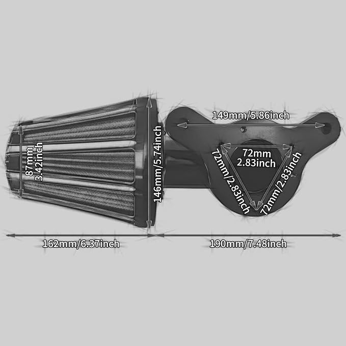 Air Cleaner Filter 90° Forward-Facing Intake Kit CNC Fit for Harley Touring Softail Dyna Sportster XL (Black Housing Red Element, C For Touring 08-16,Softail 16-17,Trike 08-16)