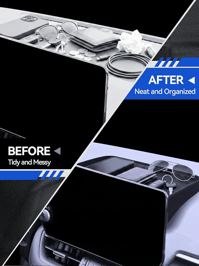 for RAV4 Dashboard Console Organizer 2019-2025 Toyota RAV4 Hybrid LE/XLE/Limited/Adventure/XLE Premium/TRD Off Road Accessories Behind Screen Organizer Storage Box Console Dash Tray