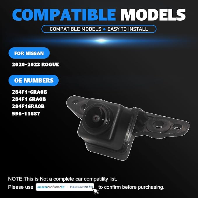 284F1-6RA0B Park Assist Camera for Nissan Rogue 2020-2023 Replace 284F16RA0B 596-11687