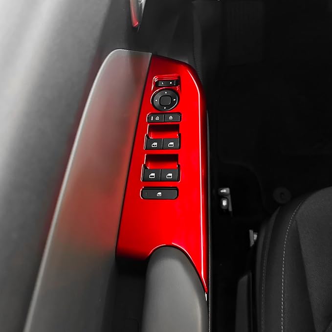 YOUTOOCAR Door Lock Switch Covers Compatible with Kia K4 2025 Accessories (Red)