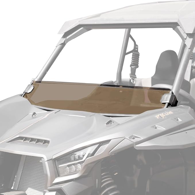 AUPOWER Front Dark Tint Half Windshield for Kawasaki Krx 1000 2 Seater 2020-2025, Sun-Proof Scratch-Resistant Dustproof Windscreen for Kawasaki KRX 1000 Tinted Accessories, Stronger Than Glass,(1PC)