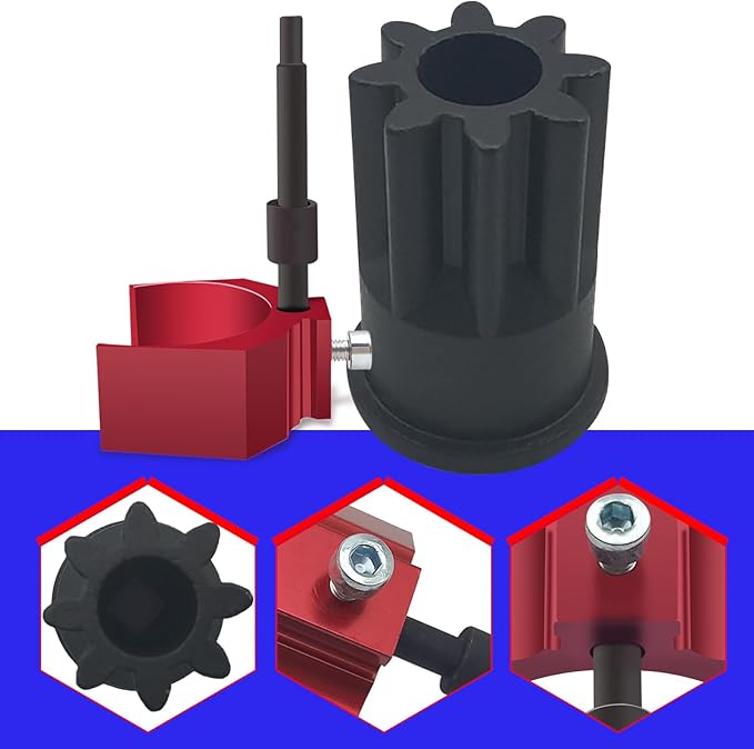 SMMS 2PCS Caterpillar Tools Kit, 9U-7227 Injector Height Adjustment Gauge Tool(Red) & J-38587-A Engine Barring Socket Engine Turning Tool for Caterpillar CAT 3406E C15 C16