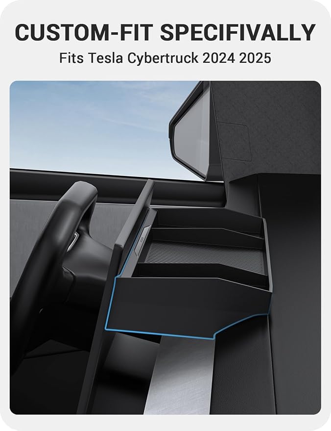 BASENOR Tesla Cybertruck Behind Screen Storage and Cybertruck Trash Can