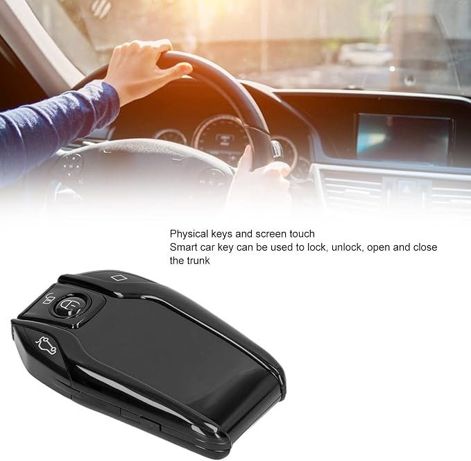 Greensen Universal TK800+ LCD Touch Screen Smart Key, Alloy Frame, Keyless Entry with 15 Days Standby for Start Stop Engine Vehicles (Black)