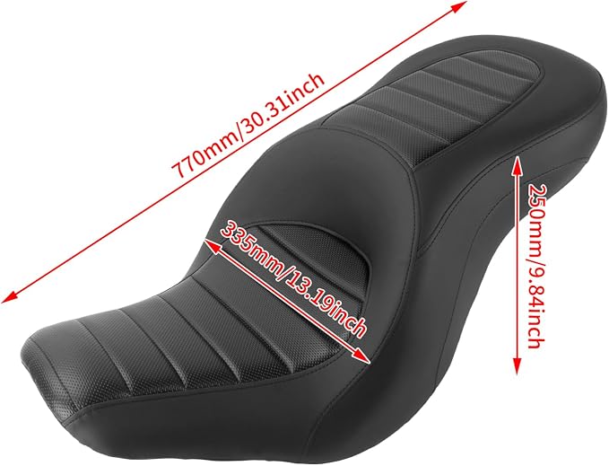 Motorcycle One-piece Seat Driver& Passenger Seat Fit for Harley Softail Low Rider FXLR FXLRS FXLRST 2018-later (#1 Seat-Striped)