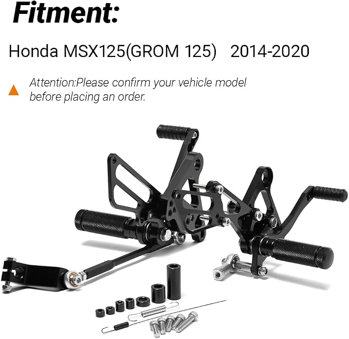 Motorcycle Adjustable Rear Sets Rearsets Foot Pegs for Honda MSX125 GROM 125 2014-2020