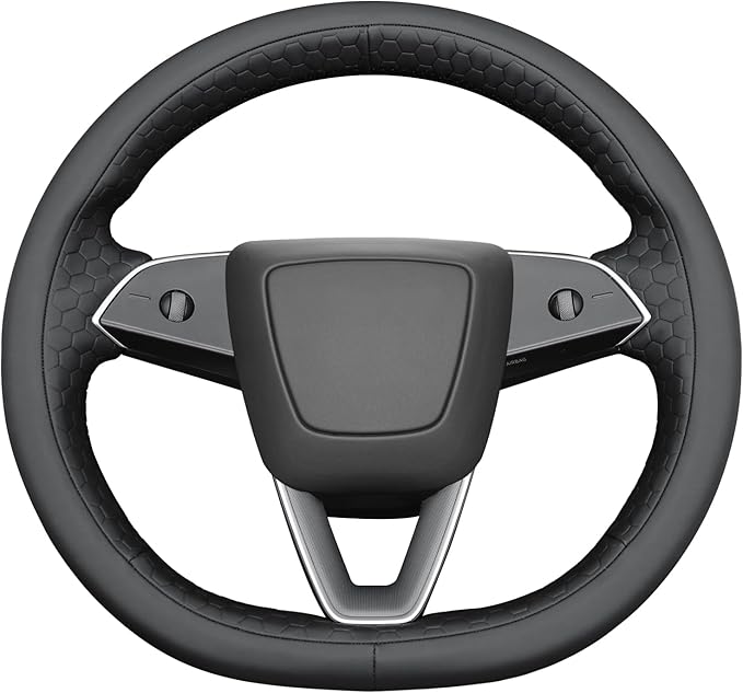 MEWANT DIY Stitching 3D Style Steering Wheel Cover Wrap for Tesla Model 3 Highland 2023-2025/Model Y 2025 Highland for Tesla Model 3/Model Y Accessories(3D Style)