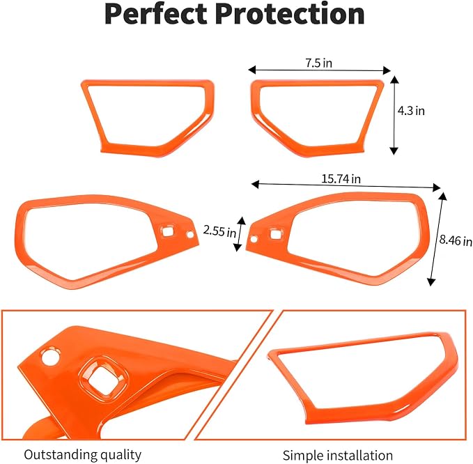 JWWY for Jeep JL Speaker Audio Trim Top & A Pillar Cover Trim for 2024-2025 Jeep Wrangler JL JLU & Gladiator JT Accessories ABS 4PCS Orange