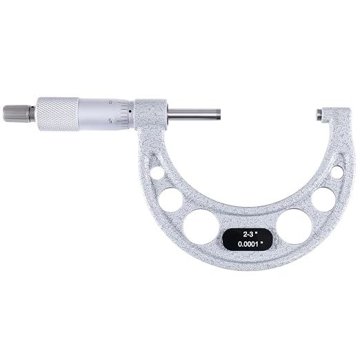 Accusize Industrial Tools 2-3" x 0.0001" Ultra-Precision Outside Micrometer, EG00-0003 | 2-3", Ultra-Precision, Carbide Tipped, M-Type, Resolution 0.0001", Ratchet Friction Thimble, Solid Storage Case