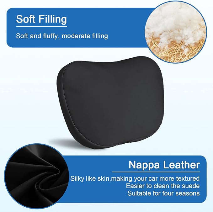 1 Pack Car Headrest Neck Pillow for Tesla Model 3 Model Y Model S Model X Accessories,Car Seat Pillow Head Neck Rest Cushion(Black)