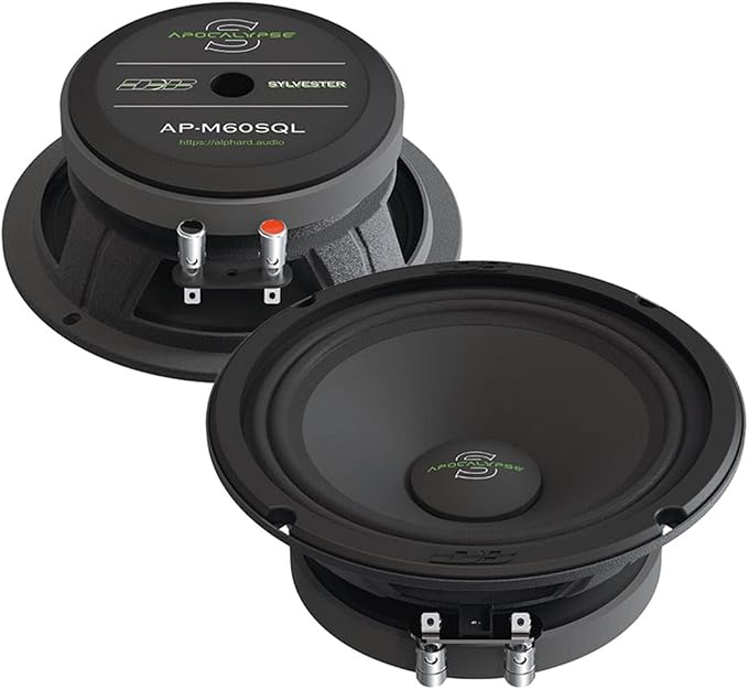 Deaf Bonce 6.5" 600W 4 Ohm Midrange Speakers Pair of Apocalypse Black AP-M60SQL