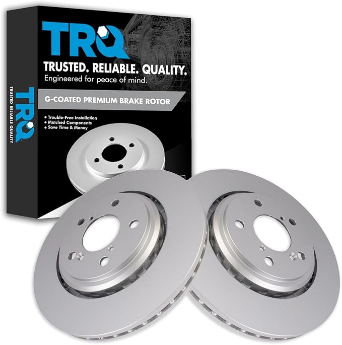 TRQ Front Brake Rotor Set G Coated Vented Compatible with 2017-2020 Acura MDX 2011-2024 Honda Odyssey 2019-2024 Passport 2016-2022 Pilot 2017-2024 Ridgeline