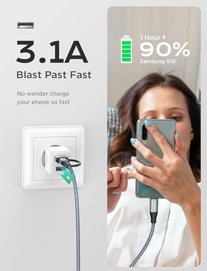 AINOPE USB-A/C to USB-C Cable & Phone Mount for Car