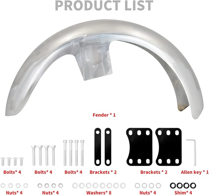 21 inch Motorcycle Front Fender for 120 / R21 Mudguards Fit for Harley Bagger Touring Road King Electra Glide Street Glide FLHR FLHX (Unpainted)