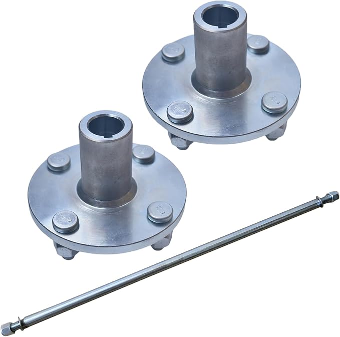 Axle 1" Diameter 44" Steel Axle Rod With 4" x 4" Go Kart Live Axle Hub For ATV Go-Karts Quads Dune Buggies