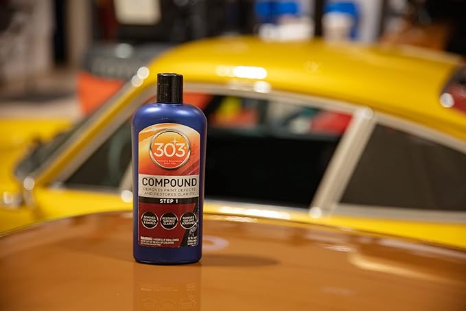 303 Products Compound - Removes Paint Defects and Restores Clarity - Removes Oxidation and Swirls - Restores Surface Clarity - Removes 1500 Grit Scratches (Step 1), 12 fl. oz. (30705)