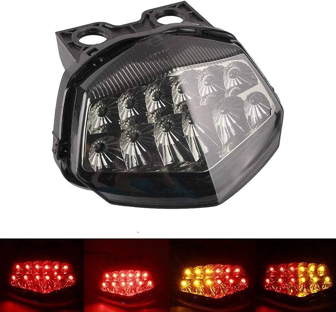 MZS Motorcycle Tail Light Turn Signal LED Integrated Blinker Compatible with EX 250 EX250 2008 2009 2010 2011 2012 Smoke