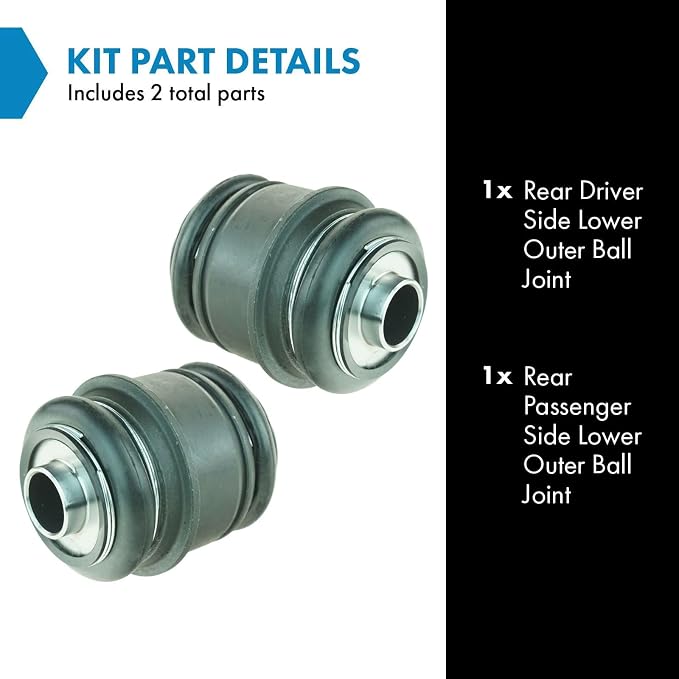 TRQ Rear Lower Outer Ball Joint Set Driver and Passenger Side Compatible with 1995-2010 BMW