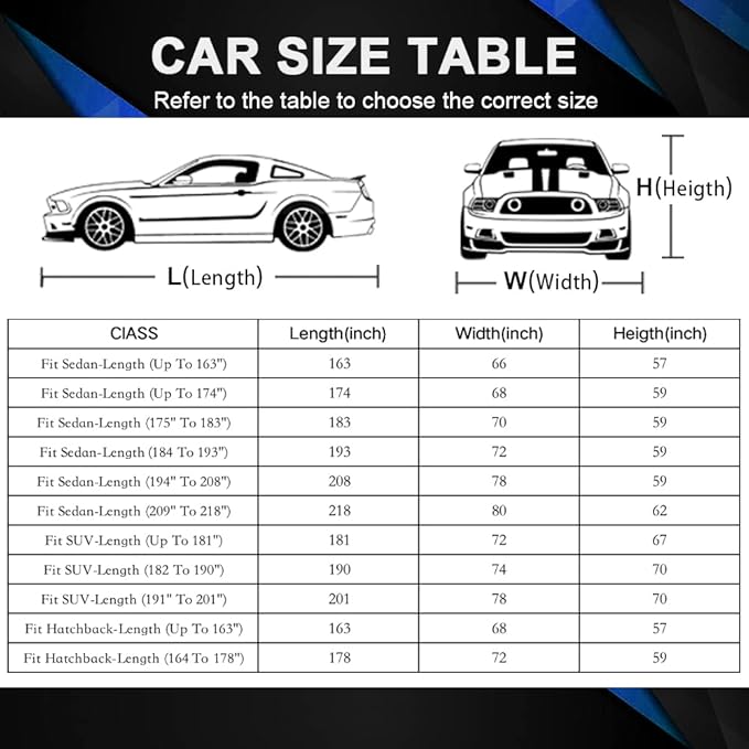 GUNHYI Car Cover for Automobiles All Weather Waterproof, Universal Fit Sedan Buick Roadmaster/Riviera, Chevrolet Caprice, Ford Crown Victoria, Cadillac DTS etc, Length Up to 218 Inch
