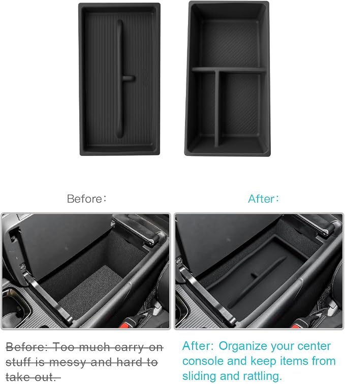 CDEFG Upgraded 2Pcs for 2026 Lexus RX Center Console Organizer for 2023-2025 2026 Lexus RX (350h/450h/500h) Accessories Middle Console Organizer Armrest Storage Box