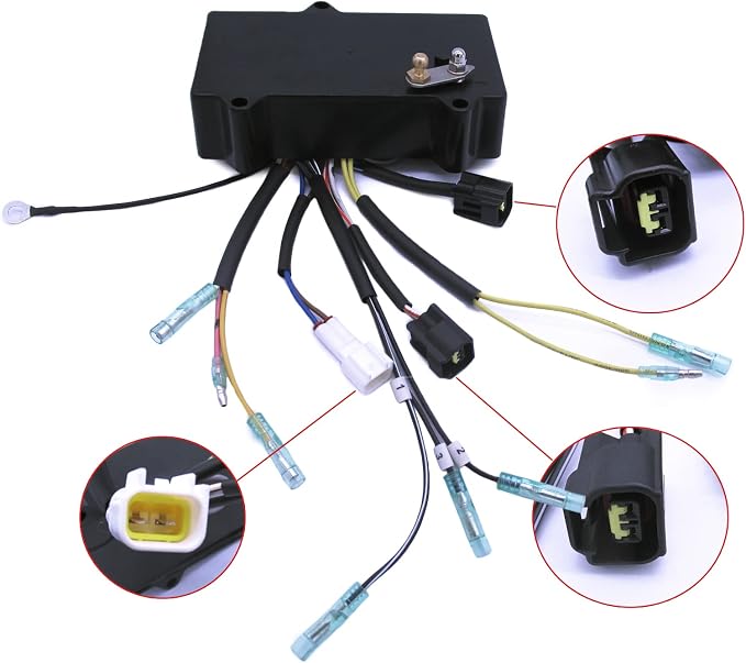 Boat Engine 6H2-85540-10 6H2-85540-11 6H2-85540-12 6H2-85540-13 ABS Ignitor Capacitor Discharge Ignition Coil Unit Assembly for Yamaha Outboard Motor 2-Stroke 50HP 60HP 70HP