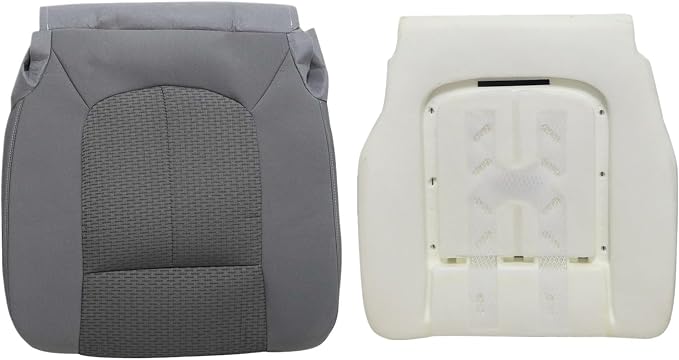 FZJDSD Steel Gray Driver Side Bottom Cloth Replacement Seat Cover & Seat Foam Cushion Compatible with Ford F250 F350 F450 F550 XLT 2011 2012 2013 2014 2015 2016