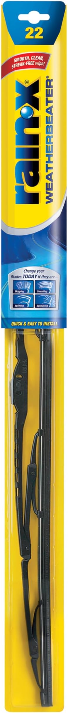 Rain-X RX30222 WeatherBeater Wiper Blades, 22" Windshield Wipers (Pack Of 1), Automotive Replacement Windshield Wiper Blades That Meet Or Exceed OEM Quality And Durability Standards
