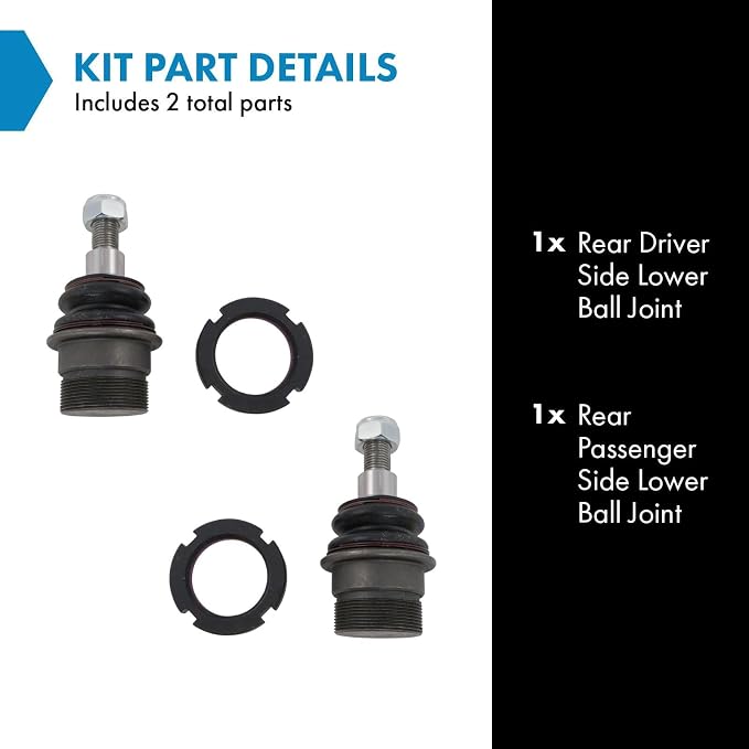 TRQ Rear Lower Driver and Passenger Side Ball Joint Set Compatible with 1998-2003 Mercedes-Benz ML320 1999-2001 ML430 2000-2003 ML55 AMG 2003-2005 ML350 2002-2005 ML500