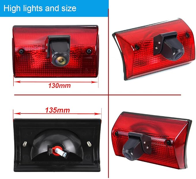 3rd Brake Light Reversing Camera Brake Lamp Parking Camera+4.3" LCD Monitor Replacement for Mercedes Freightliner Sprinter 2500 3500/Dodge Cargo/Mercedes-Benz Sprinter W901 W902 W903 W904