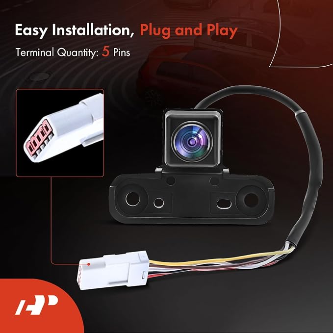 A-Premium Front View Backup Camera Compatible with Cadillac | Parking Camera for 2018-2020 Escalade, 2015-2020 Escalade ESV - Replace# GM1260115