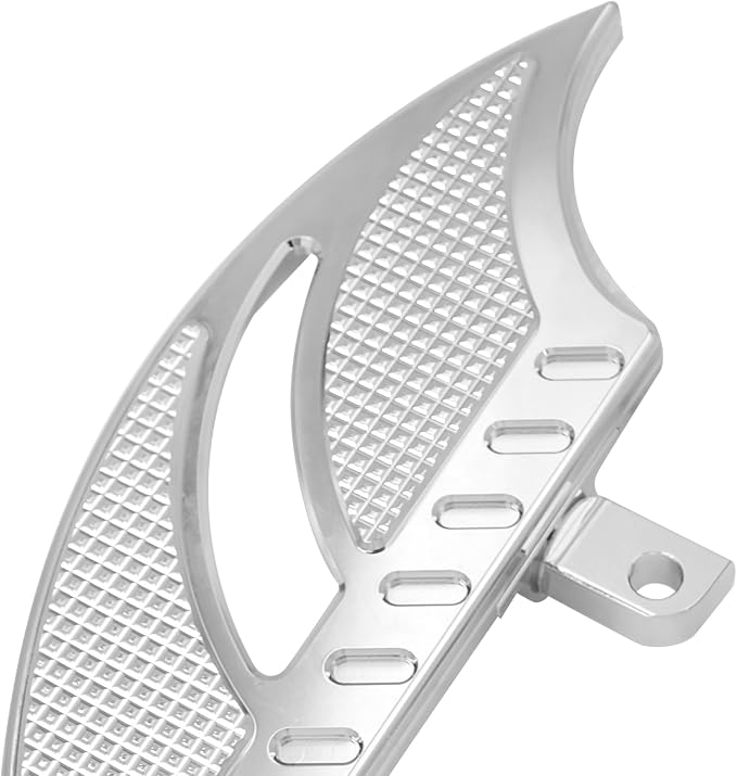 Motorcycle Floorboards CNC Tomahawk Footboards Footpegs Fit for Harley Touring Electra Glide Street Glide Road Glide Softail Dyna (F+R Floorboards Set (Chrome))