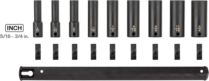 TEKTON 3/8 Inch Drive Impact Socket Set, 9-Piece | SID91101