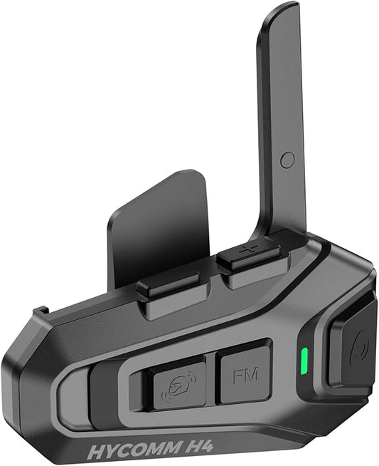 H4 Helmet Intercom, 4-Rider 1.2 Miles Motorcycle Bluetooth Headset, Audio Multitasking, 1000mAh 35H Talk Time, Noise Cancelling, IP67 Waterproof, HD Speakers (1 Pack)