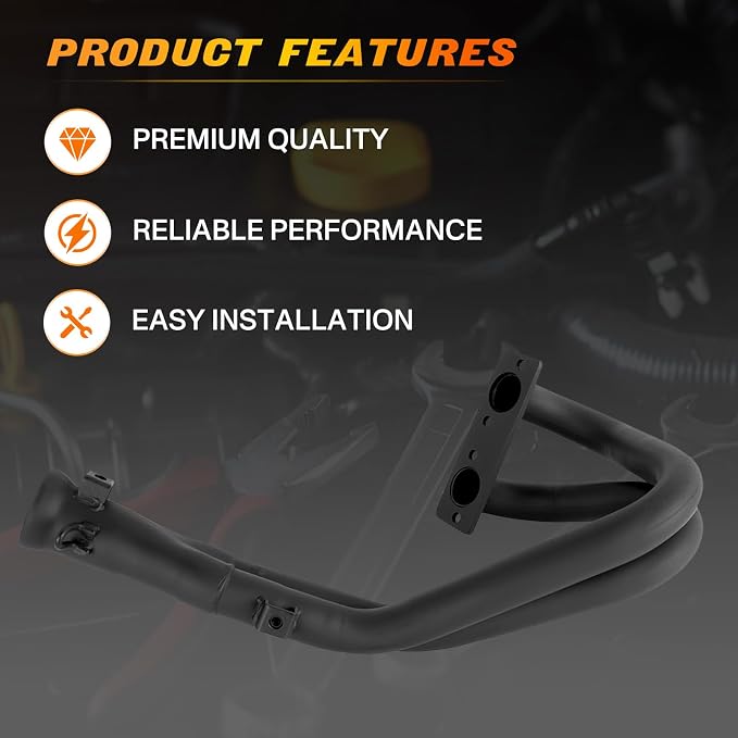 1262319-489 Exhaust Pipe Compatible with Polaris RZR 4 800 2010-2014, RZR S 800 2009-2014, 4 800 EPS Limited 2014 Replace 1261937-489