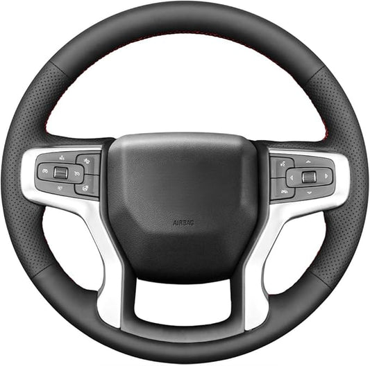 MEWANT Steering Wheel Cover for Chevy Silverado 1500 2500 Suburban Tahoe Blazer Customized by Artificial Leather