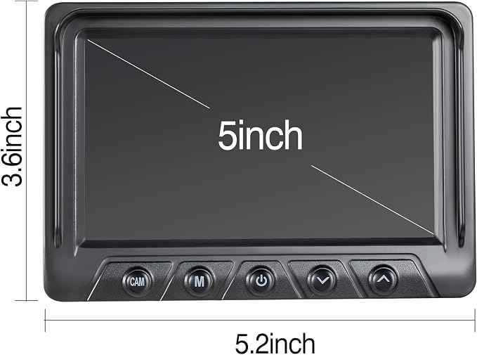 5-inch Single Monitor, Compatible with Model WZ5 Wireless Backup Camera System. Please Consult the Seller to Confirm Compatibility Before Purchase. (Model：WZ5M)