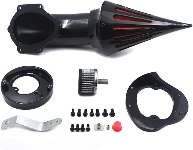 High-Performance Spike Air Intake Filter Kit for Honda VTX1300 (VTX 1300) 1986-2012 | Direct Replacement Air Cleaner with Steel Mesh | Black Motorcycle Air Filter Upgrade